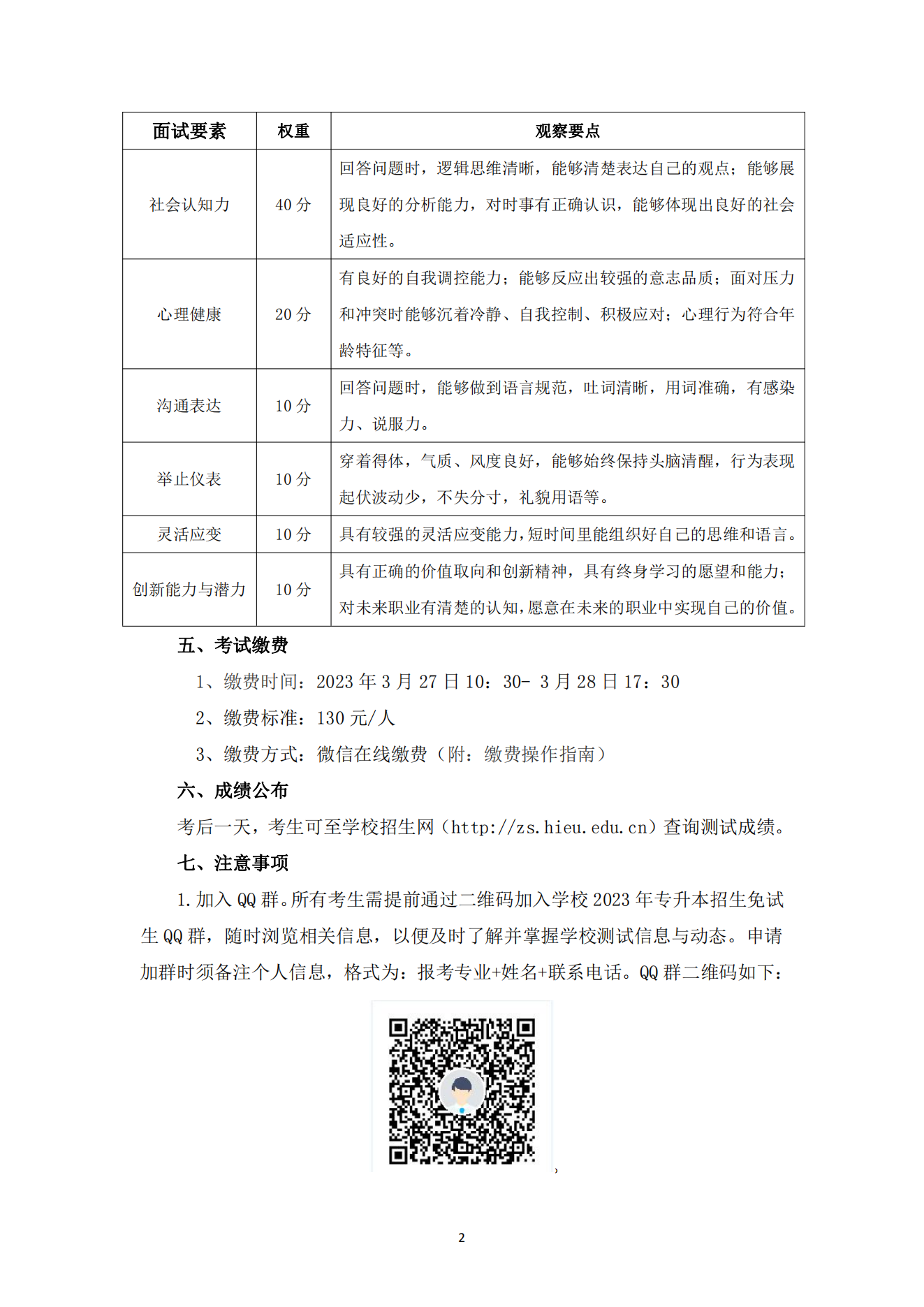 湖南涉外經(jīng)濟(jì)學(xué)院2023年專升本免試生綜合能力測(cè)試工作的通知_01.png