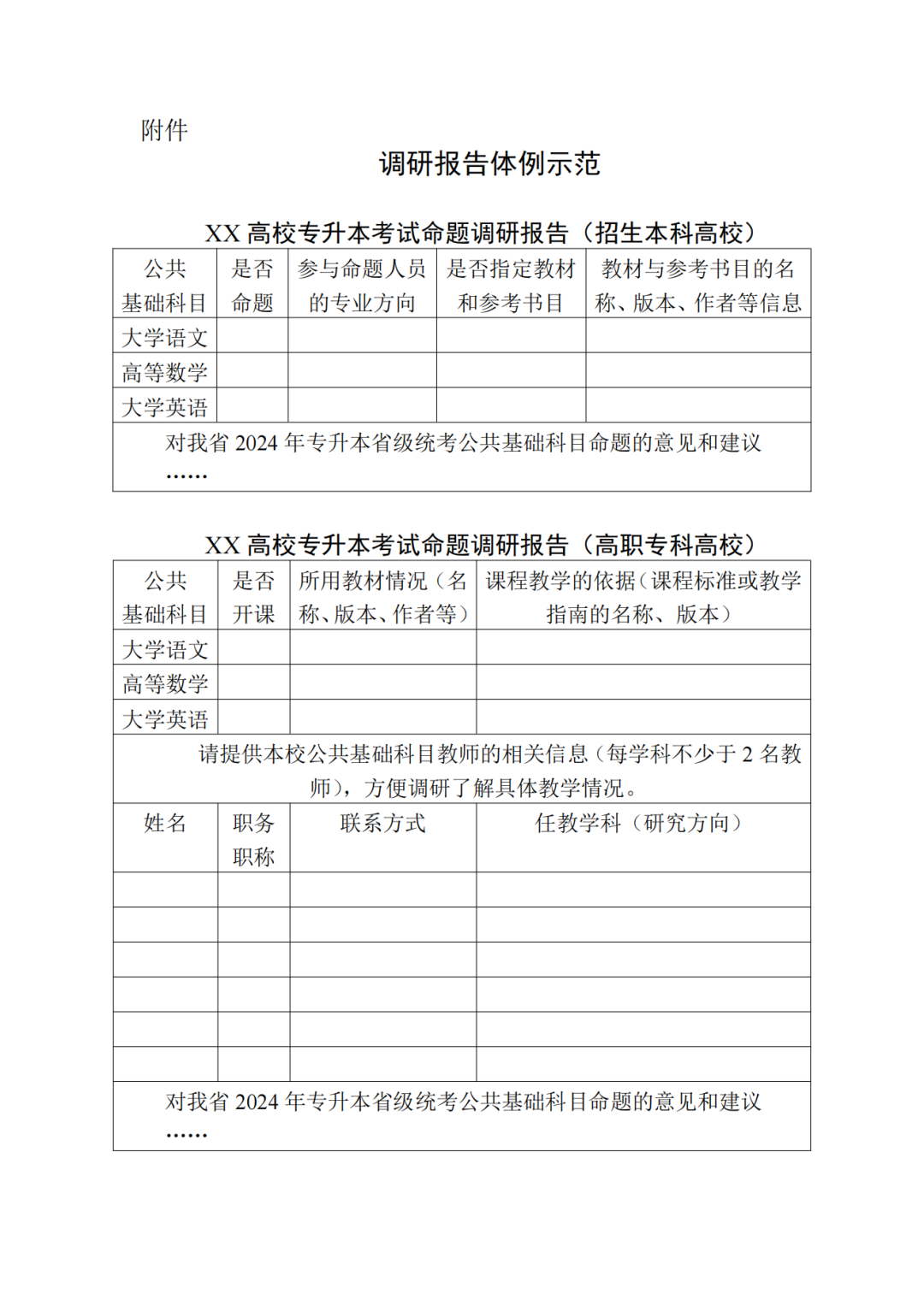 2024湖南省專升本考試命題書面調(diào)研